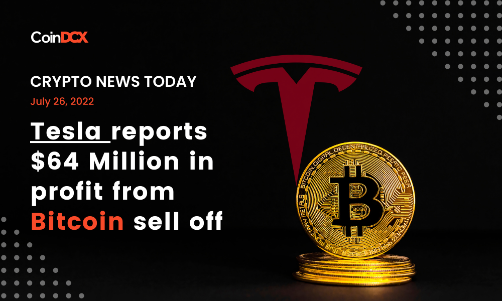Crypto News Today: Tesla reports $ 64 Million in Profit from Bitcoin Sell off