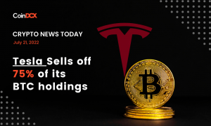 Crypto News Today: Tesla Sells off 75% of its BTC holdings