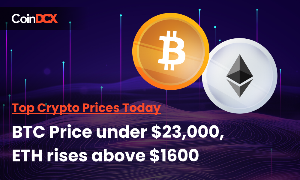 Top Crypto Prices Today: Bitcoin Price still under $23,000, Ethereum above $1600