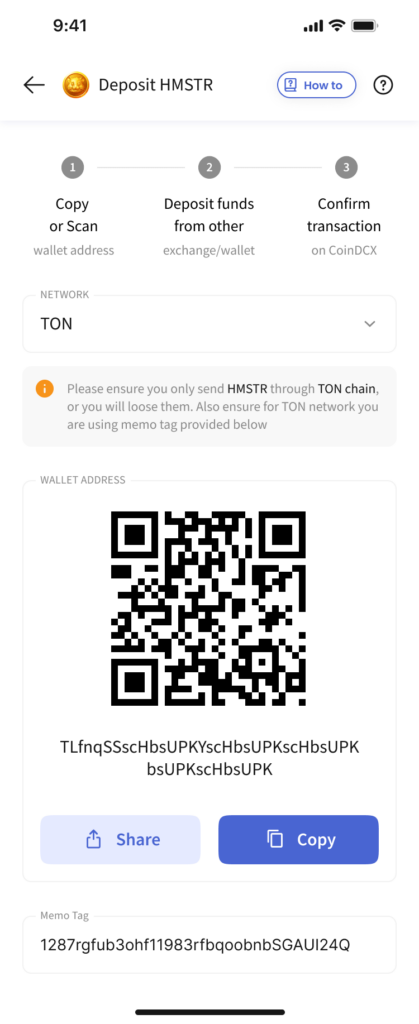 How to Transfer $HMSTR to CoinDCX